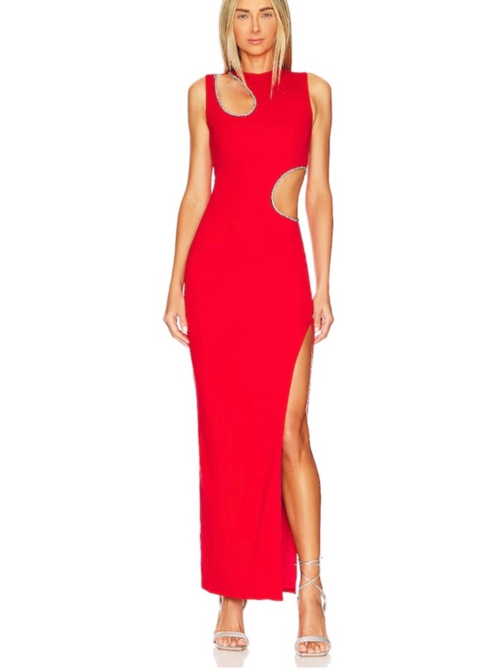 superdown Red Cutout Side-Slit Maxi Dress PROM
